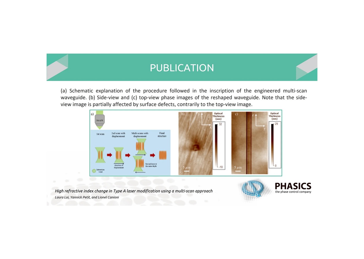 Publication High refractive index change in Type A laser modification using a multi-scan approach