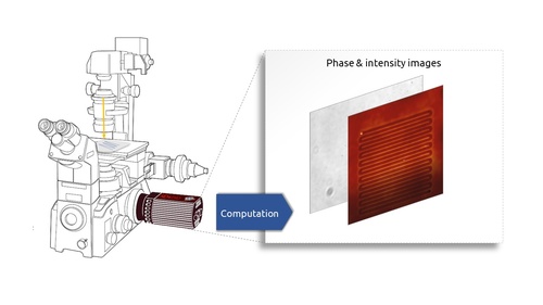 index of refraction mapping setup - SID4 is integrated on an optical microscope