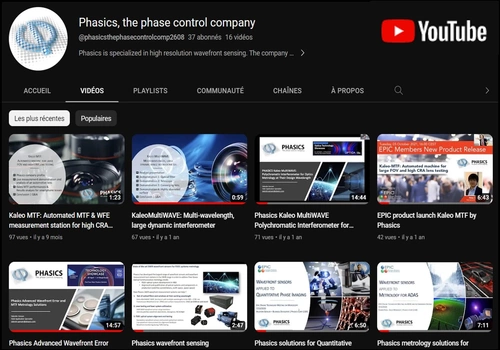 Stay up to date with Phasics YouTube channel