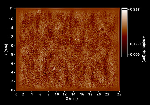 Roughness map of a metallic reflective surface measured with QWSLI (SID4-HR wavefront sensor)
