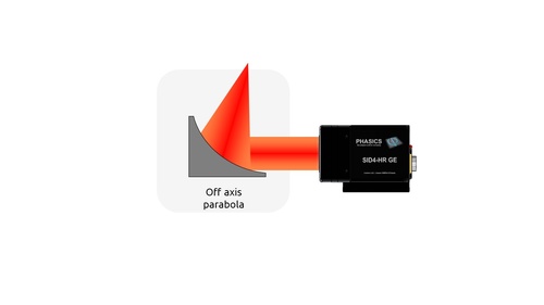 Setup showing the off axis parabola alignment with SID4 HR wavefront sensor