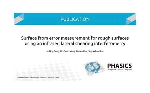 Phasics SID4-DWIR wavefront sensor was used in this publication : Surface form error measurement for rough surfaces using an infrared lateral shearing interferometry