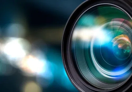 Camera lens with reflections