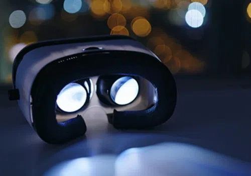 light going through a VR headset
